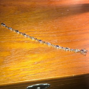 Silver bracelet with multi colored stones